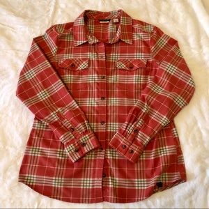 LL Bean Whisper Lodge Plaid Shirt Large